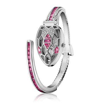 New Arrival Fashion Snake Design Women Bracelet Watches Inlaid with Rhinestones Cuff Bangle Quartz Jewellery Watches